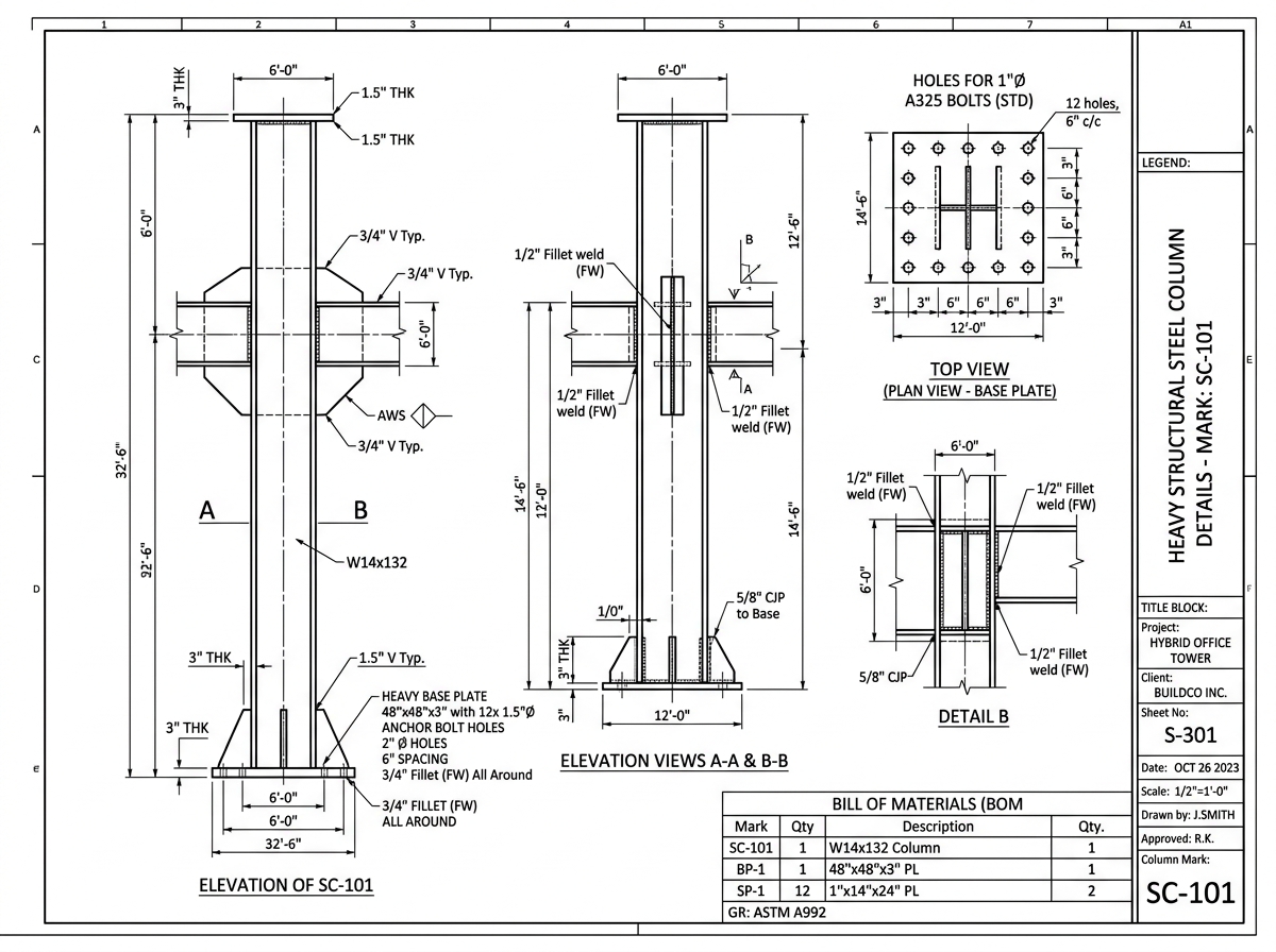 Structural Steel Shop Drawing